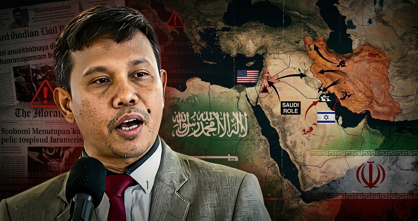 Ahmad Khozinudin menyampaikan analisis mengenai peran geopolitik Arab Saudi dalam konflik Iran.