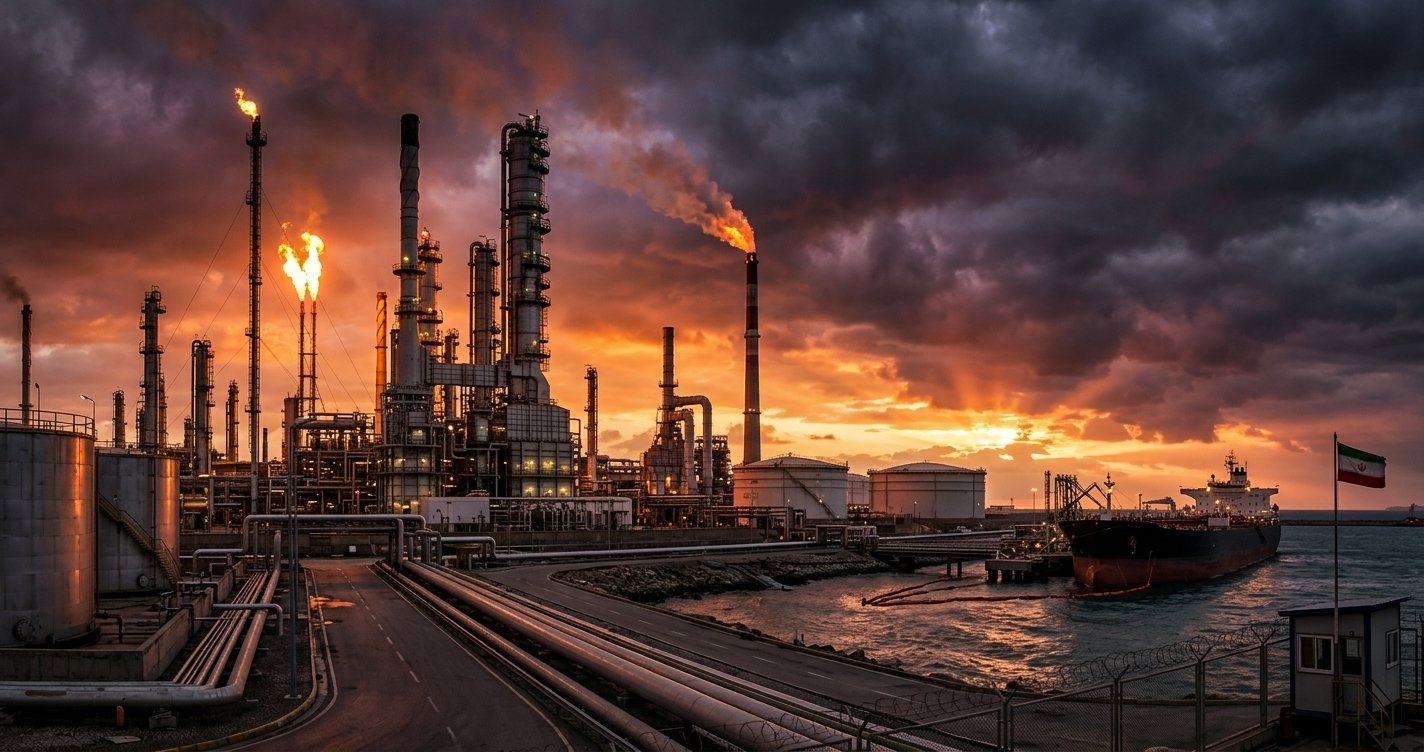 Fasilitas kilang minyak dan pemrosesan energi di Iran.
