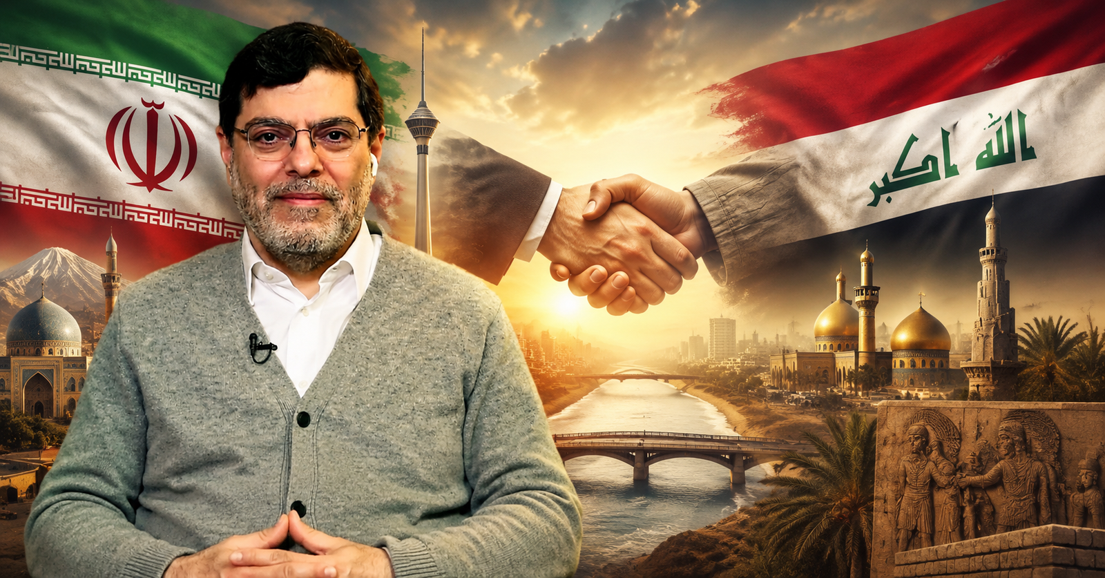 Profesor Mohammad Marandi saat memberikan analisis mengenai hubungan keamanan Iran dan Irak di Al Mayadeen.